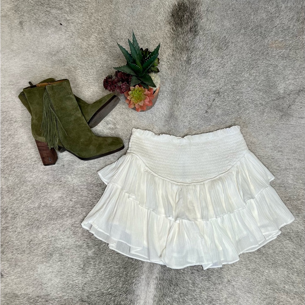Off White Skirt with Shorts